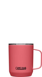 camelbak horizon 12 oz camp mug – insulated stainless steel – tri-mode lid – wild strawberry