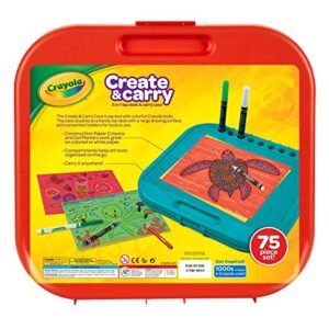 Crayola Create 'N Carry Art Set, 75 Pieces, Art Gift for Kids, Ages 5 & Up