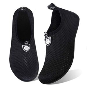 watelves water shoes for womens mens barefoot quick-dry aqua socks for beach swim surf yoga exercise new translucent color soles (dots-black, 38/39)