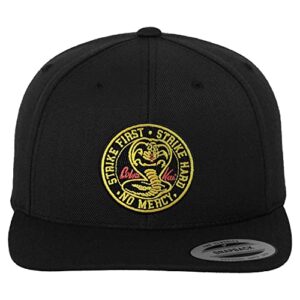 cobra kai officially licensed patch premium snapback cap (black)
