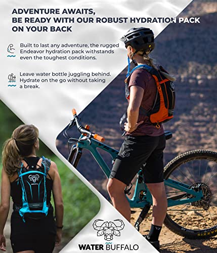 Water Buffalo Hydration Backpack | Hydration Pack & 2 Liter BPA Free Bladder | Multiple Pockets for All Your Essentials