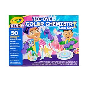 crayola tie dye color chemistry set for kids, steam/stem activities, educational toy, ages 7, 8, 9, 10