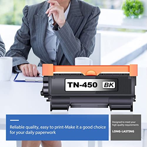 BIGSPCE Compatible TN450 TN-450 High Yield Toner Cartridge Replacement for Brother IntelliFax-2840 DCP-7060D 7065DN MFC-7240 7365DN 7860DW HL-2230 2240D 2270DW Printer (1 Pack, Black)