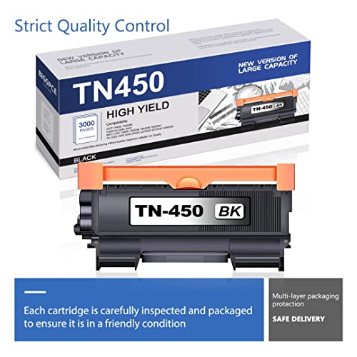 BIGSPCE Compatible TN450 TN-450 High Yield Toner Cartridge Replacement for Brother IntelliFax-2840 DCP-7060D 7065DN MFC-7240 7365DN 7860DW HL-2230 2240D 2270DW Printer (1 Pack, Black)