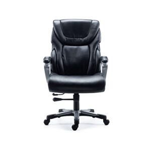 staples 2715730 denaly bonded leather big & tall managers chair black