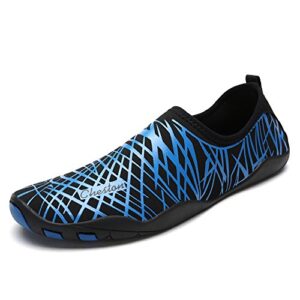 cheston mens barefoot quick dry aqua water shoe(14 women / 12 men, blue)