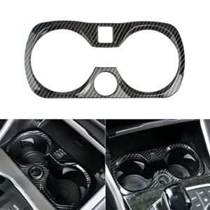 xotic tech inner water cup holder panel frame cover trim, carbon fiber pattern, compatible with bmw 3 series g20 g28 2019-2022