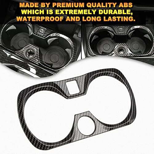 Xotic Tech Inner Water Cup Holder Panel Frame Cover Trim, Carbon Fiber Pattern, Compatible with BMW 3 Series G20 G28 2019-2022