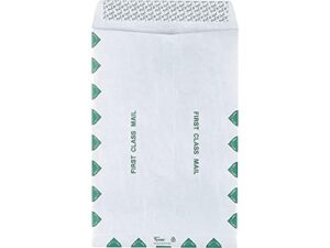 staples spl17179 easyclose catalog envelopes, 10x15, white with green diamond border, 100/bx