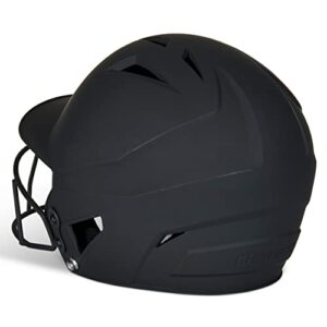 CHAMPRO HX Rise Fastpitch Softball Batting Helmet with Facemask in Solid Color Matte Finish, Black, Junior, HXFPMBJ Medium
