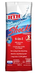 hth 52019 super shock treatment swimming pool chlorine cleaner, 1 lb