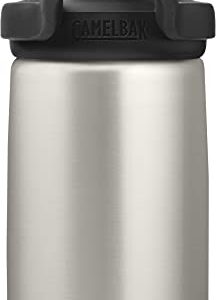 CamelBak Eddy+ Kids 12 oz Bottle, Insulated Stainless Steel with Straw Cap - Leak Proof When Closed, Bare Steel