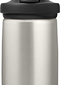 CamelBak Eddy+ Kids 12 oz Bottle, Insulated Stainless Steel with Straw Cap - Leak Proof When Closed, Bare Steel