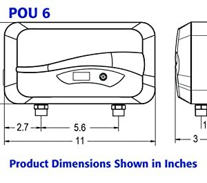 Ecosmart POU 6 Point of Use Electric Tankless Water Heater, 6 KW,White,1/20, 1/40, 1/95