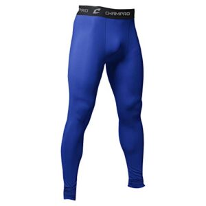 champro polyester/spandex compression tights, adult x-large, royal