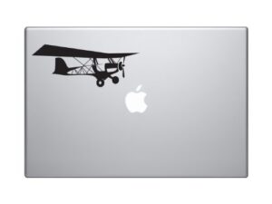 flight history wright brothers style airplane – 5″ black vinyl decal sticker car macbook laptop