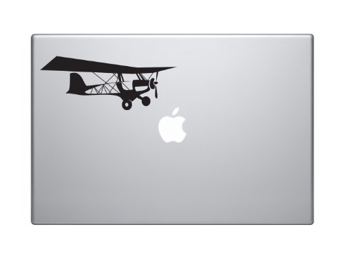 Flight History Wright Brothers Style Airplane - 5" Black Vinyl Decal Sticker Car Macbook Laptop