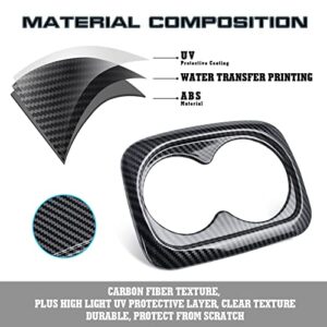 Xotic Tech Inner Rear Seat Water Cup Holder Panel Frame Cover Trim, Carbon Fiber Pattern, Compatible with Honda Civic 10th 11th Gen 2016-2022