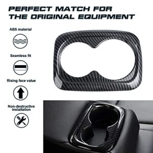 Xotic Tech Inner Rear Seat Water Cup Holder Panel Frame Cover Trim, Carbon Fiber Pattern, Compatible with Honda Civic 10th 11th Gen 2016-2022