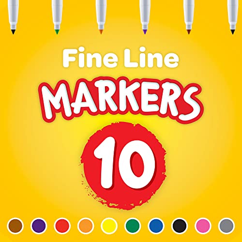 Crayola Original Marker Set, Fine Tip, Assorted Classic Colors, Set of 10