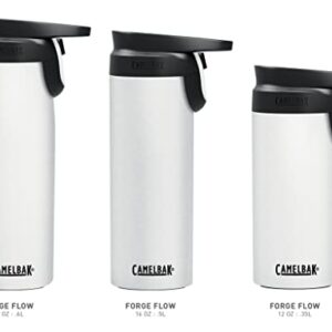 CamelBak Forge Flow Coffee & Travel Mug, Insulated Stainless Steel - Non-Slip Silicon Base - Easy One-Handed Operation - 16oz, Black