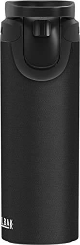 CamelBak Forge Flow Coffee & Travel Mug, Insulated Stainless Steel - Non-Slip Silicon Base - Easy One-Handed Operation - 16oz, Black