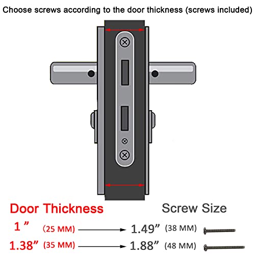 HTH HTHomeprod Solid Brass Lever Handle Set for Screen / Storm Door, Double Cylinder Mortise Lock Added Security, Fit for 1 in. Or 1.38 in. Thickness Door, Polished Brass