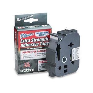 brother tzes951 tz extra-strength adhesive laminated labeling tape, 1w, black on matte silver
