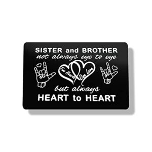 engraved wallet card for brother and sister,sister gifts from brother,brother birthday gifts from sister,sisters birthday presents ideas,brothers gifts ideas for christmas graduation gifts for sisters