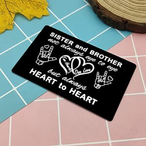 Engraved Wallet Card for Brother and Sister,Sister Gifts from Brother,Brother Birthday Gifts from Sister,Sisters Birthday Presents Ideas,Brothers Gifts Ideas for Christmas Graduation Gifts for Sisters