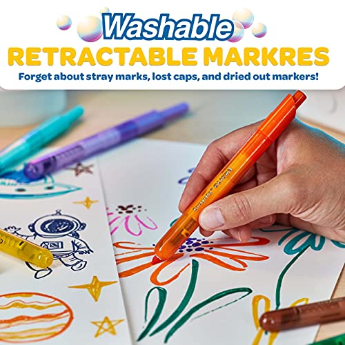 Crayola Washable Markers with Retractable Tips, Clicks, School Supplies, Art Markers, 10 Count