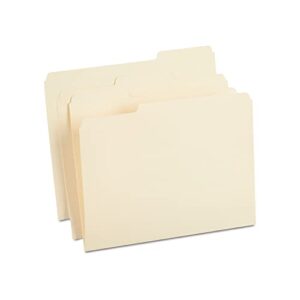 staples 452830 100% recy reinforced top-tab file folders 1/3 cut manila letter 50/bx