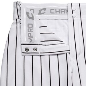 CHAMPRO Boys' Youth Triple Crown Classic Pinstripe Baseball Knickers, White, Black, Small