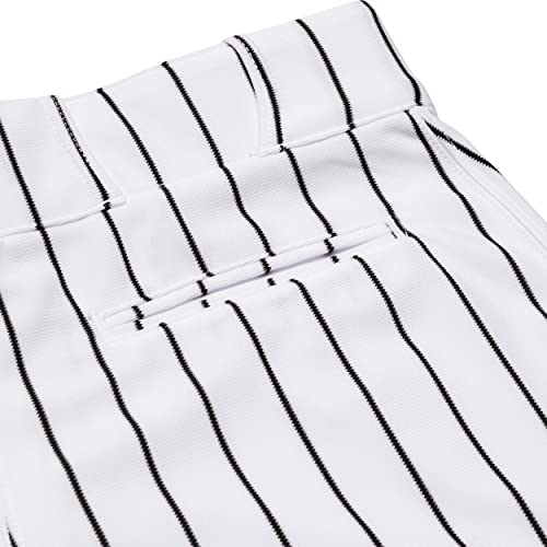 CHAMPRO Boys' Youth Triple Crown Classic Pinstripe Baseball Knickers, White, Black, Small