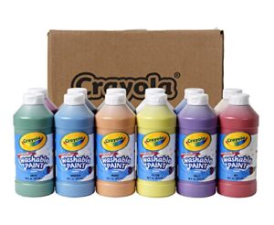 crayola washable paint, 12 count, kids non toxic paint set, school supplies, assorted colors, 16 oz