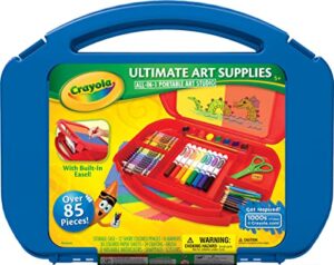 crayola ultimate art case with easel, kids art set, 85 pieces, gift for kids ages 4, 5, 6, 7 [amazon exclusive]