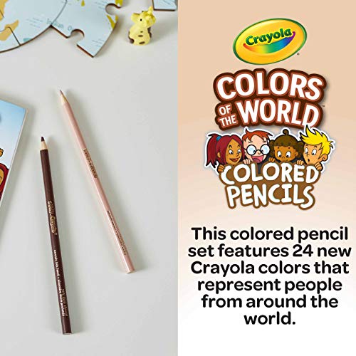 Crayola Colored Pencils 24 Count, Colors of the World, Skin Tone Colored Pencils