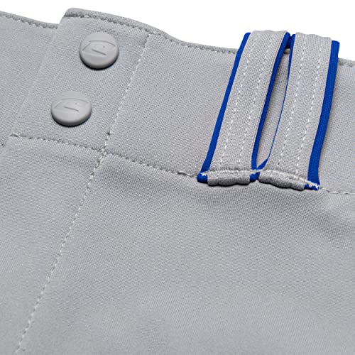 CHAMPRO boys Champro Youth Triple Crown Open Bottom Baseball Pant w Geometric Side Insert, Grey, Royal, Large US