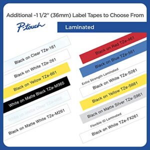 Brother P-Touch TZe-M261 Black Print on Matte White Label Tape 1.4” (36mm) Wide x 26.2’ (8m) Long