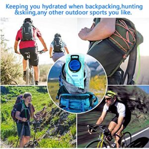 2 Pack Hydration Bladder 2 Liter,Leak Proof Water Reservoir, BPA Free Military Water Storage Bladder Bag Hydration Pack Replacement Easy Clean for Bicycling Hiking Camping Hunting Running