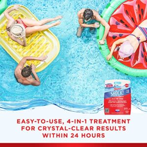 HTH 52026 Super Shock Treatment Swimming Pool Chlorine Cleaner, 1 lb (Pack of 12) & Pool Care Shock Advanced, Swimming Pool Chemical Prevents Bacteria & Algae, Cal Hypo Formula, 1 lb (Pack of 12)