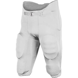 champro men’s standard terminator 2 integrated adult football pants with built-in pads, white, medium