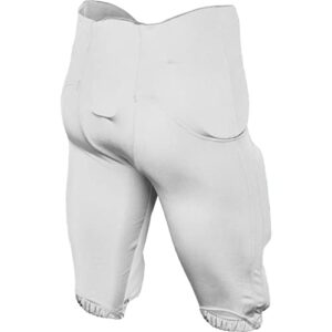 CHAMPRO Men's Standard Terminator 2 Integrated Adult Football Pants with Built-in Pads, White, Medium