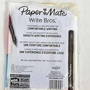 Paper Mate 9313499 Blue Medium Tip Write Brothers Stick Ballpoint Pens 10 Count