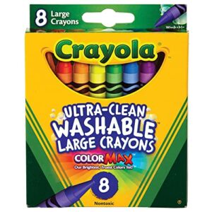 crayola ultra clean large washable crayons, school supplies, 8 count(pack of 1)