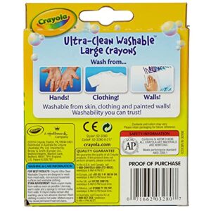 Crayola Ultra Clean Large Washable Crayons, School Supplies, 8 Count(Pack of 1)