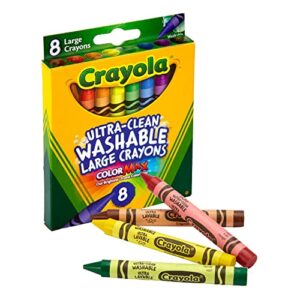 Crayola Ultra Clean Large Washable Crayons, School Supplies, 8 Count(Pack of 1)