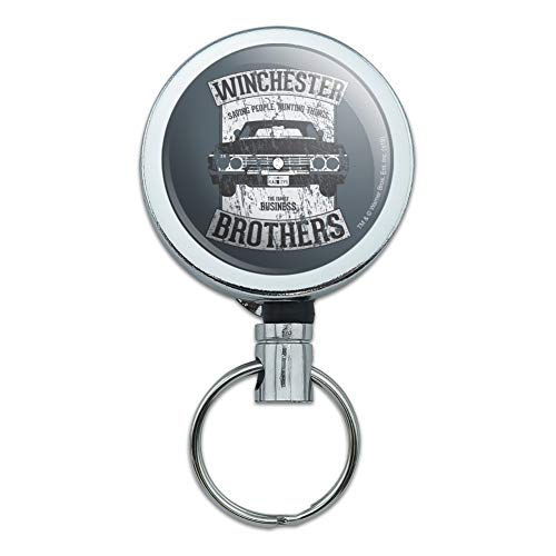 Supernatural Brother's Impala Heavy Duty Metal Retractable Reel ID Badge Key Card Tag Holder with Belt Clip