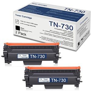 hebei [2 pack,black] tn-730 compatible toner cartridge replacement for brother dcp-l2550dw mfc-l2710dw l2750dw l2750dwxl hl-l2350dw l2370dw/dwxl l2395dw l2390dw printer, ar-tn730-2pk