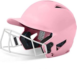 champro rise pro girls softball batting helmet with face guard – girls softball helmets – bio fresh/dri-gear moisture wicking pad liner – pink, senior